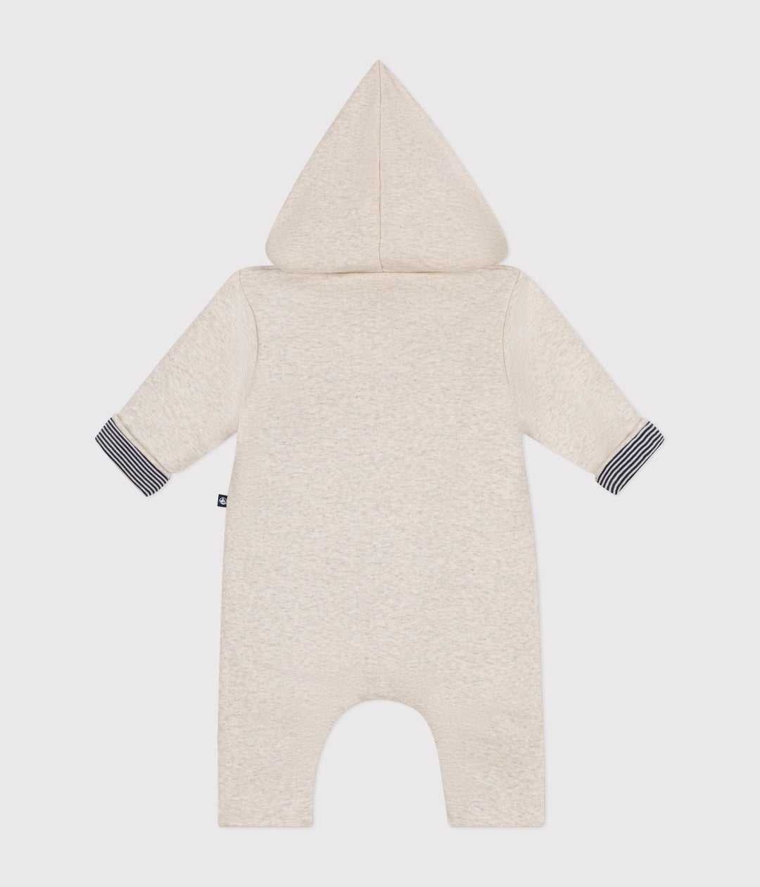 Tutina beige lunga imbottita con cappuccio in cotone neonato A0BMV 01 PETIT BATEAU 