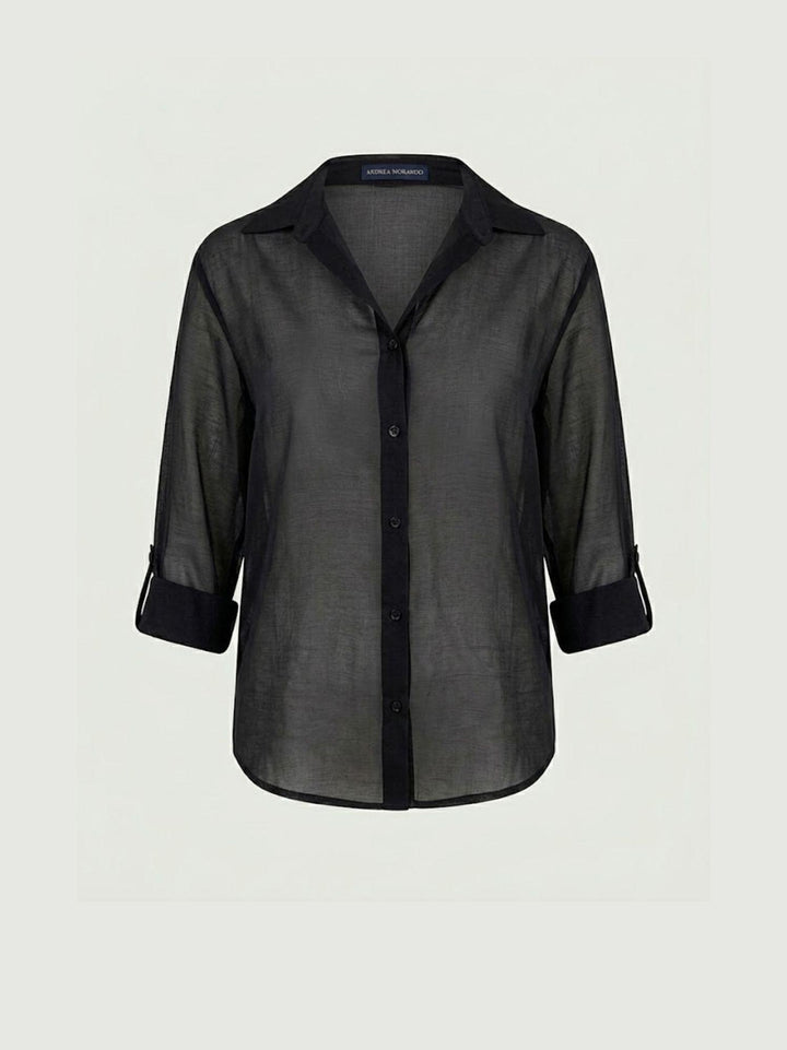 Camicia semitrasparente nera M796/071 7 ANDREA MORANDO 