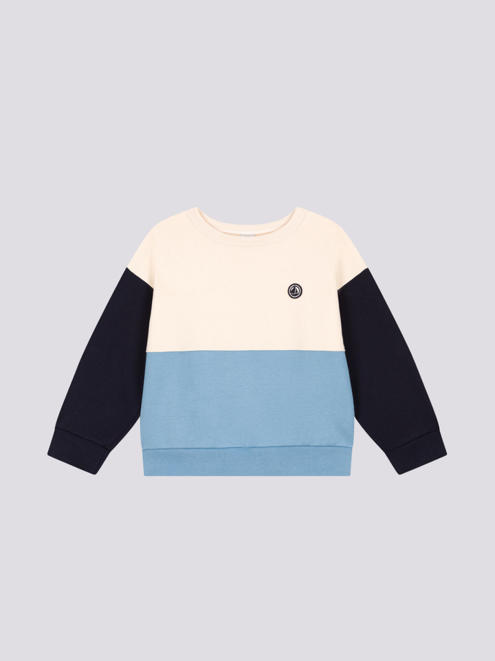 FELPA IN MOLLETON COLOR BLOCK BAMBINO A083K 01 PETIT BATEAU 
