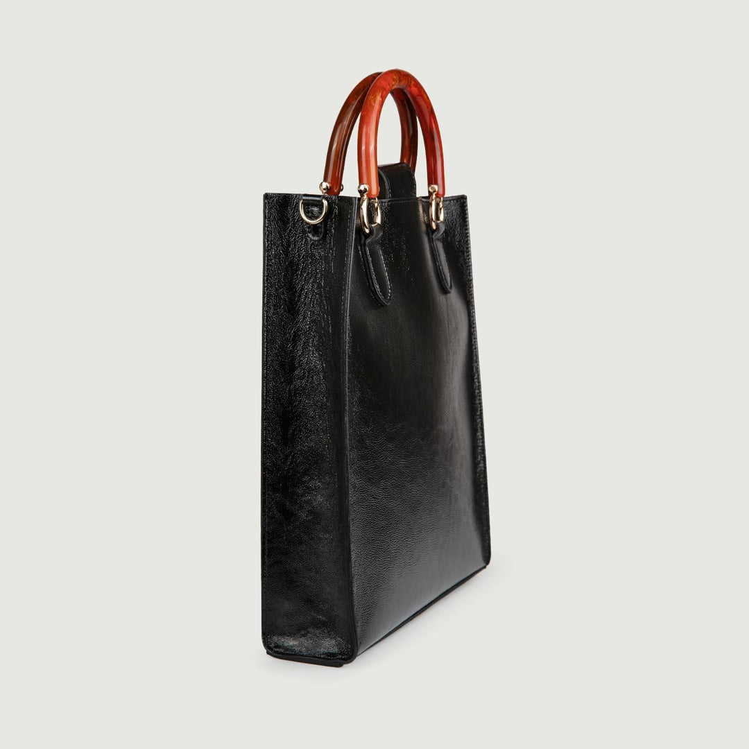 CARTELLA IN PELLE NAPLAK NERA CON MANICI IN RESINA "EMPIRE" EMPIRE NERO BIMOR 