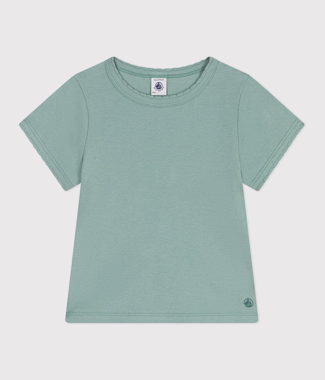 T-shirt a maniche corte in cotone tinta unita bambina