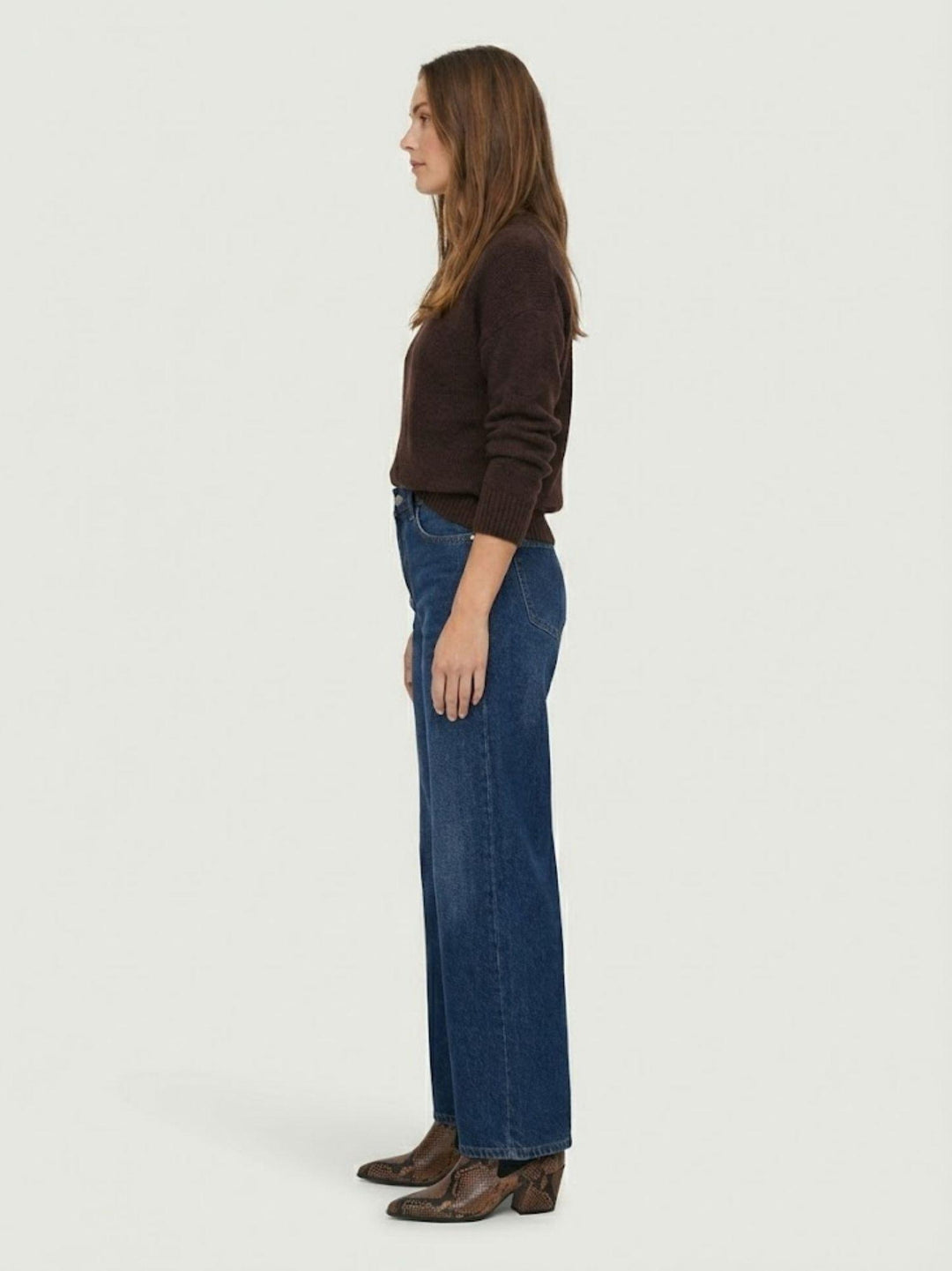 Jeans a palazzo in denim lavaggio scuro 9289 DENIM SCURO ANDREA MORANDO 