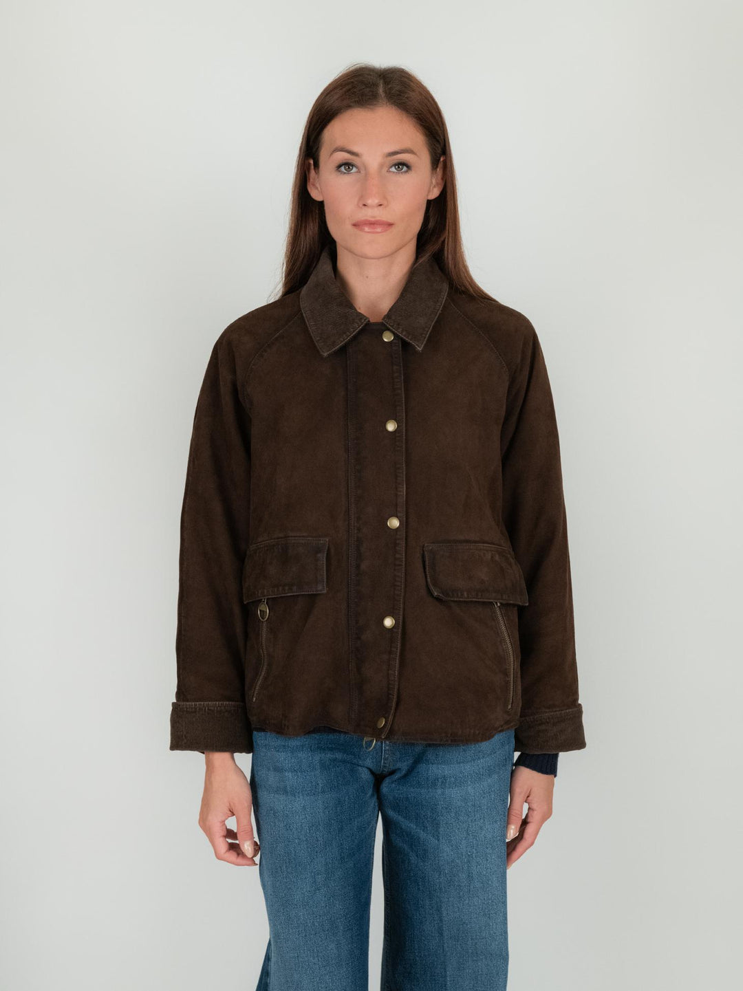 GIACCA GLAMIS IN PELLE SCAMOSCIATA MARRONE GLAMIS 034 JACK LEATHER 