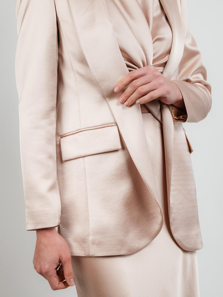 BLAZER IN RASO COLOR CHAMPAGNE
