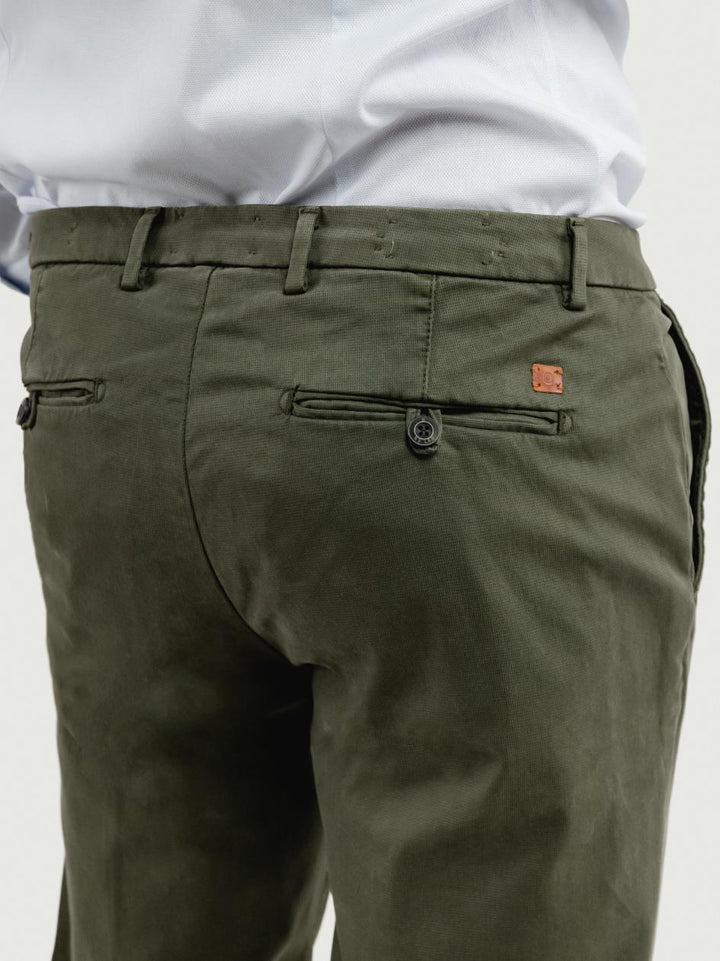 PANTALONE  STRIKER IN COTONE CON MICROTRAMA VERDE PINO T617STR 691 NOLAB 