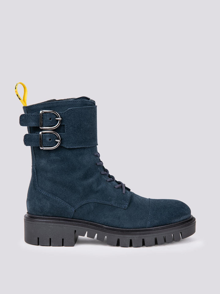 ANFIBIO BiMOR CON DOPPIA FIBBIA IN CAMOSCIO BLU 72/C/bimor BLUENAVY ANDREA MORANDO 