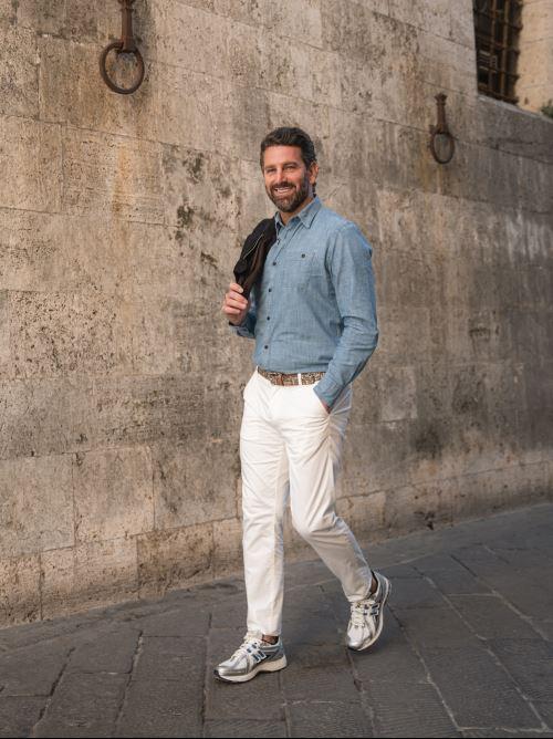 CAMICIA IN DENIM CON BOTTONI A CONTRASTO YORK 01 DEPERLU 