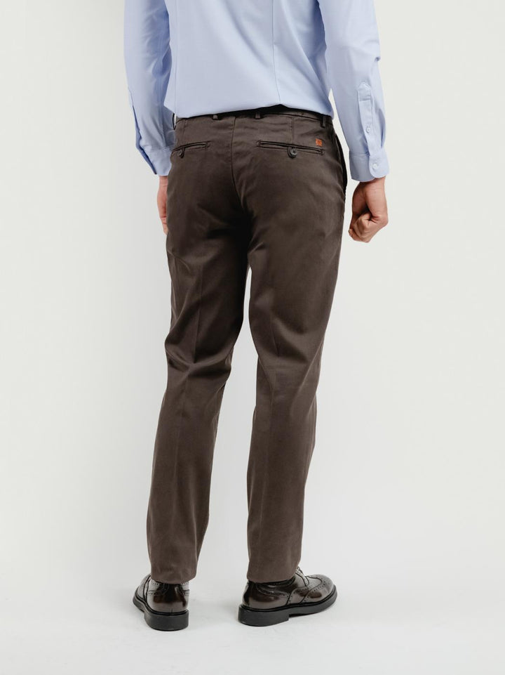 PANTALONE  STRIKER IN COTONE CON MICROTRAMA TESTA MORO T617STR 698 NOLAB 