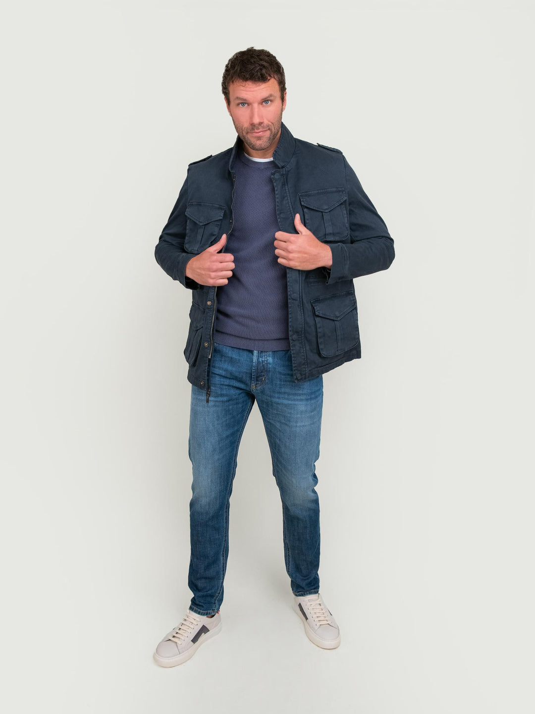 FIELD JACKET IN COTONE BLU NAVY BU24S06GIPA 200 ANDREA MORANDO 