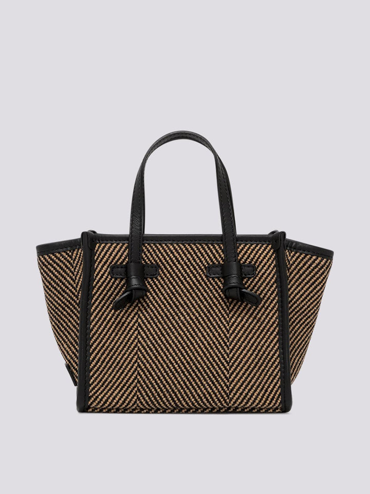 Borsa a mano Miss Marcella in tessuto spiga nero marrone BS 8065/23AI SPIGA 10313 GIANNI CHIARINI 