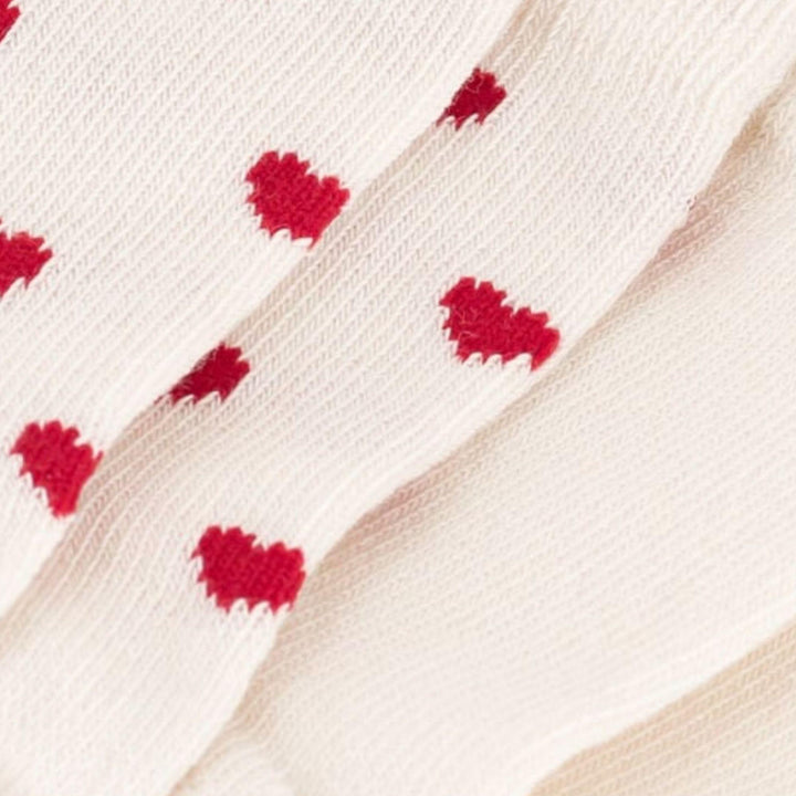 CONFEZIONE DA 2 PAIA DI CALZINI BEBÈ IN JERSEY DI COTONE A CUORI A0A63 01 PETIT BATEAU 