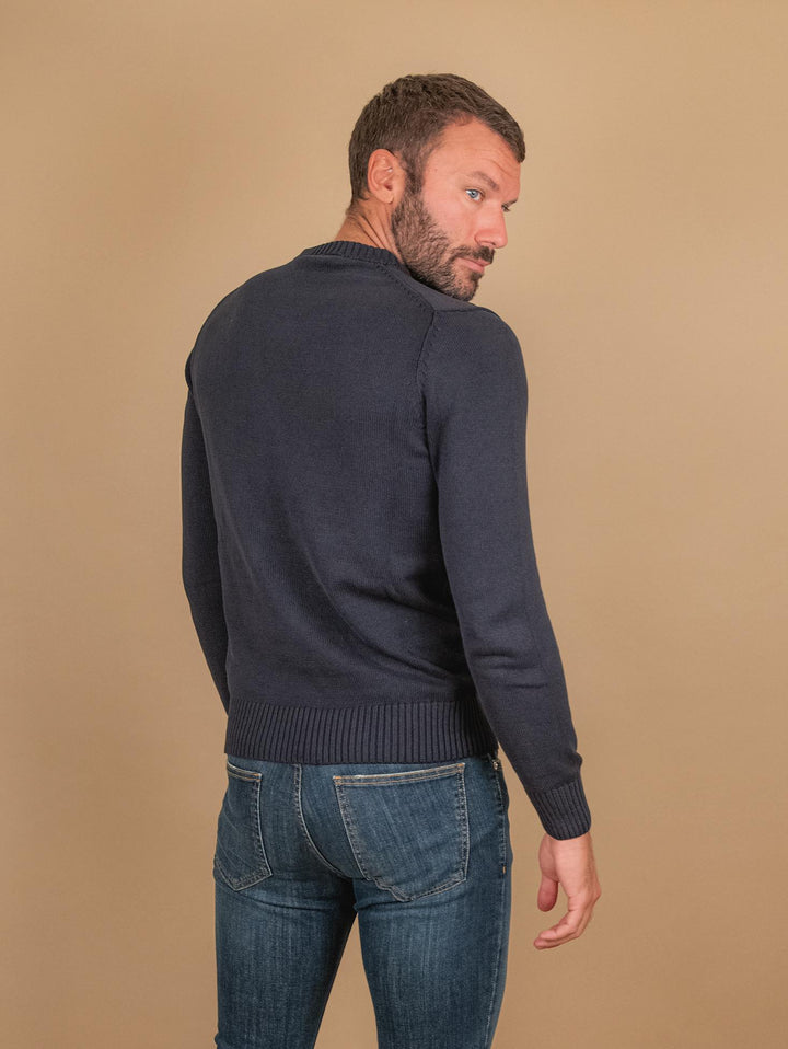 GIROCOLLO IN COTONE SPESSO BLU NOTTE 8260223 283 ANDREA MORANDO 