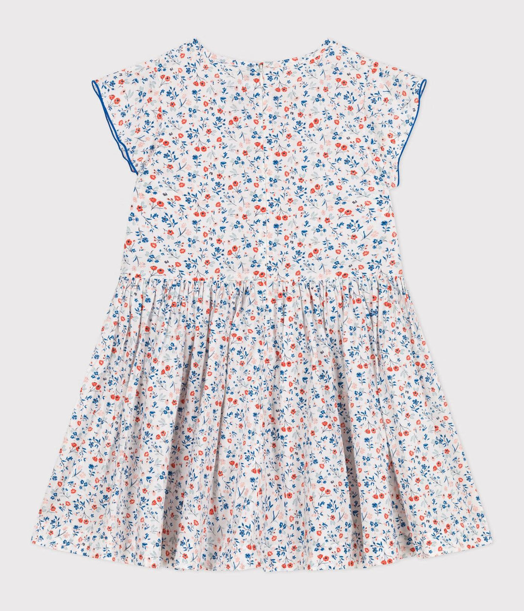 Abito a maniche corte in cotone a fiori bambina A0CXS 01 PETIT BATEAU 