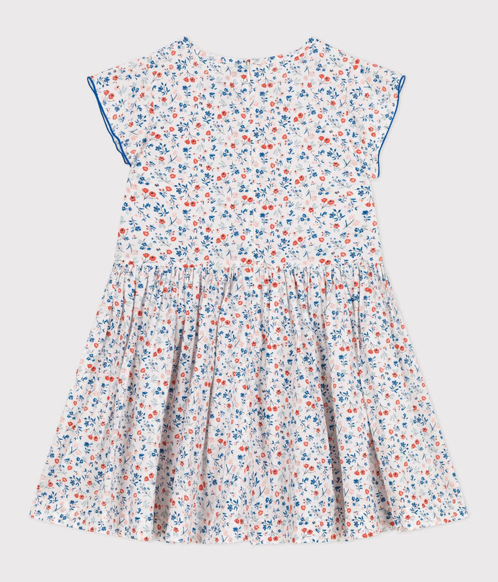 Abito a maniche corte in cotone a fiori bambina A0CXS 01 PETIT BATEAU 