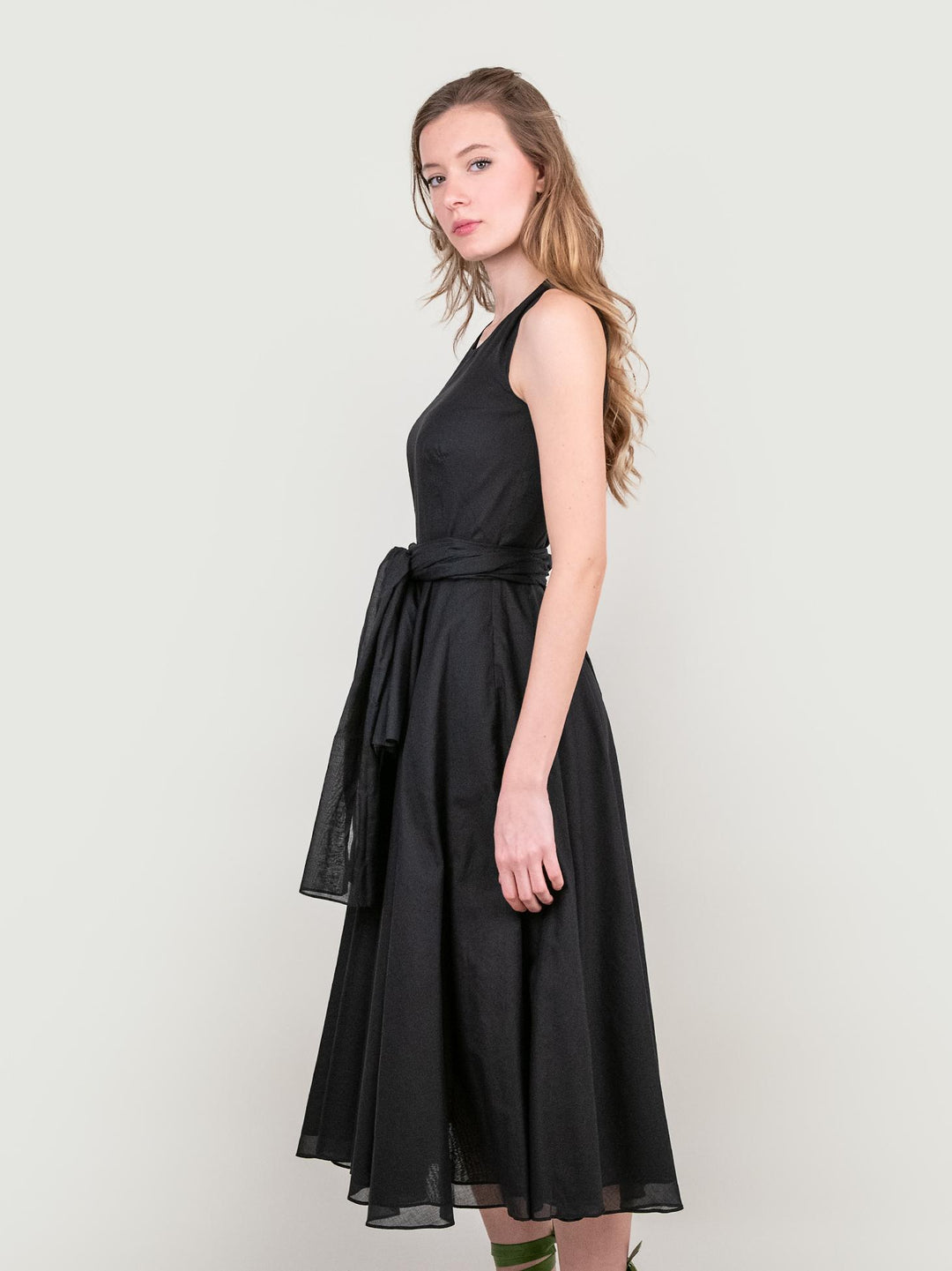 ABITO SMANICATO IN MUSSOLA DI COTONE NERO 203773 09 ANDREA MORANDO 