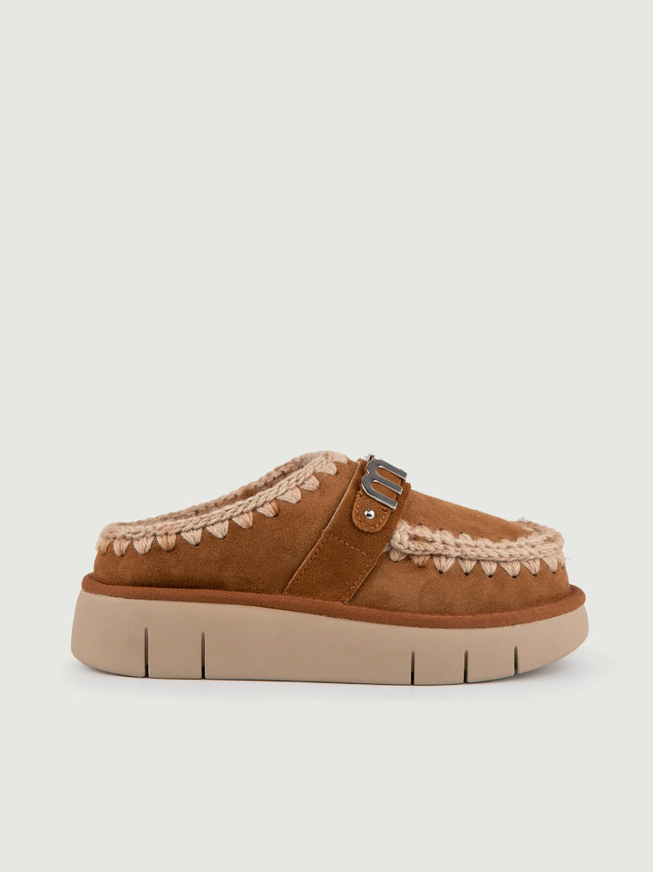 Bounce Clog Mou cognac con logo in metallo FW531001A COG MOU 