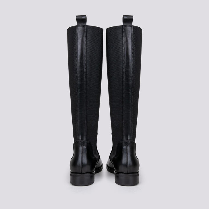 STIVALE ALTO CON MAXI ELASTICI IN PELLE NERO 3043 248 ANDREA MORANDO 