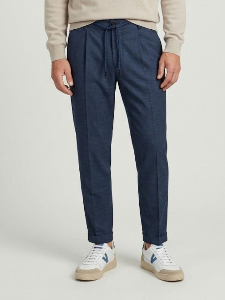 Pantalone fresco lana con coulisse indaco 01PL0204M 7003 ANDREA MORANDO 
