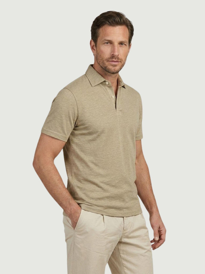 Polo in jersey lino cotone beige BU26S08POJERSEYLINCOT 506 ANDREA MORANDO 