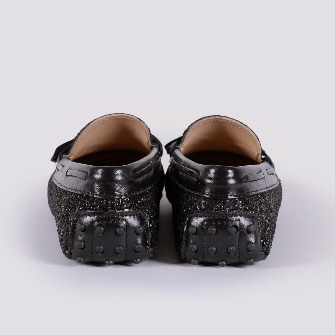 MOCASSINO CON GOMMINI IN GLITTER 1003/GLITTER NERO ANDREA MORANDO 