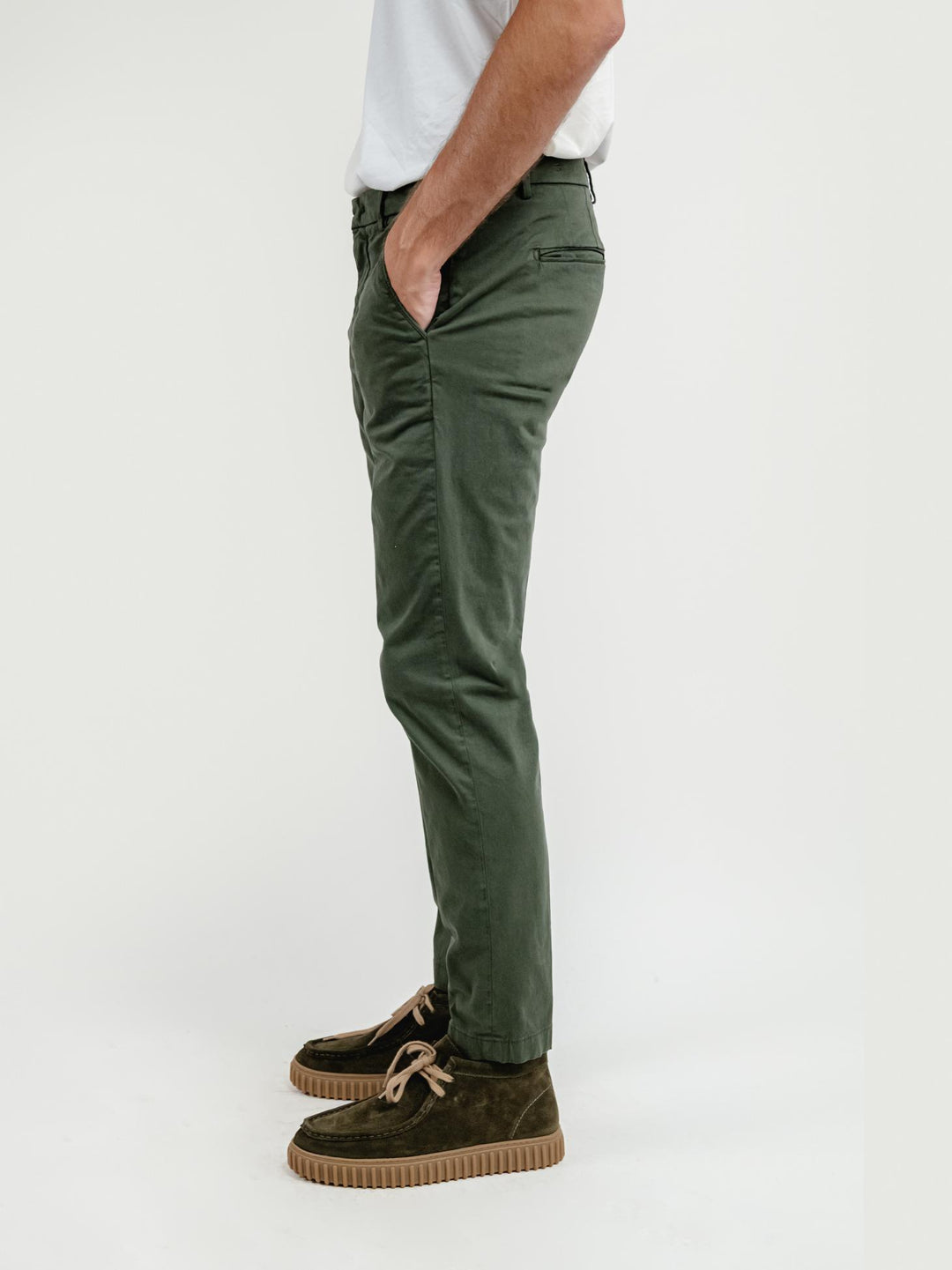 PANTALONE IN COTONE VERDE SALVIA T500BRO 691 NOLAB 