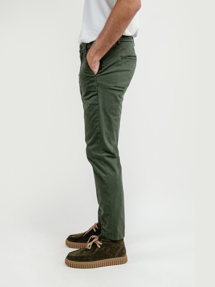 PANTALONE IN COTONE VERDE SALVIA T500BRO 691 NOLAB 