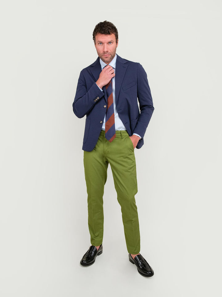 BLAZER IN MISTO COTONE PUNTO MILANO BLU NAVY S24CT00G004M 174 ANDREA MORANDO 