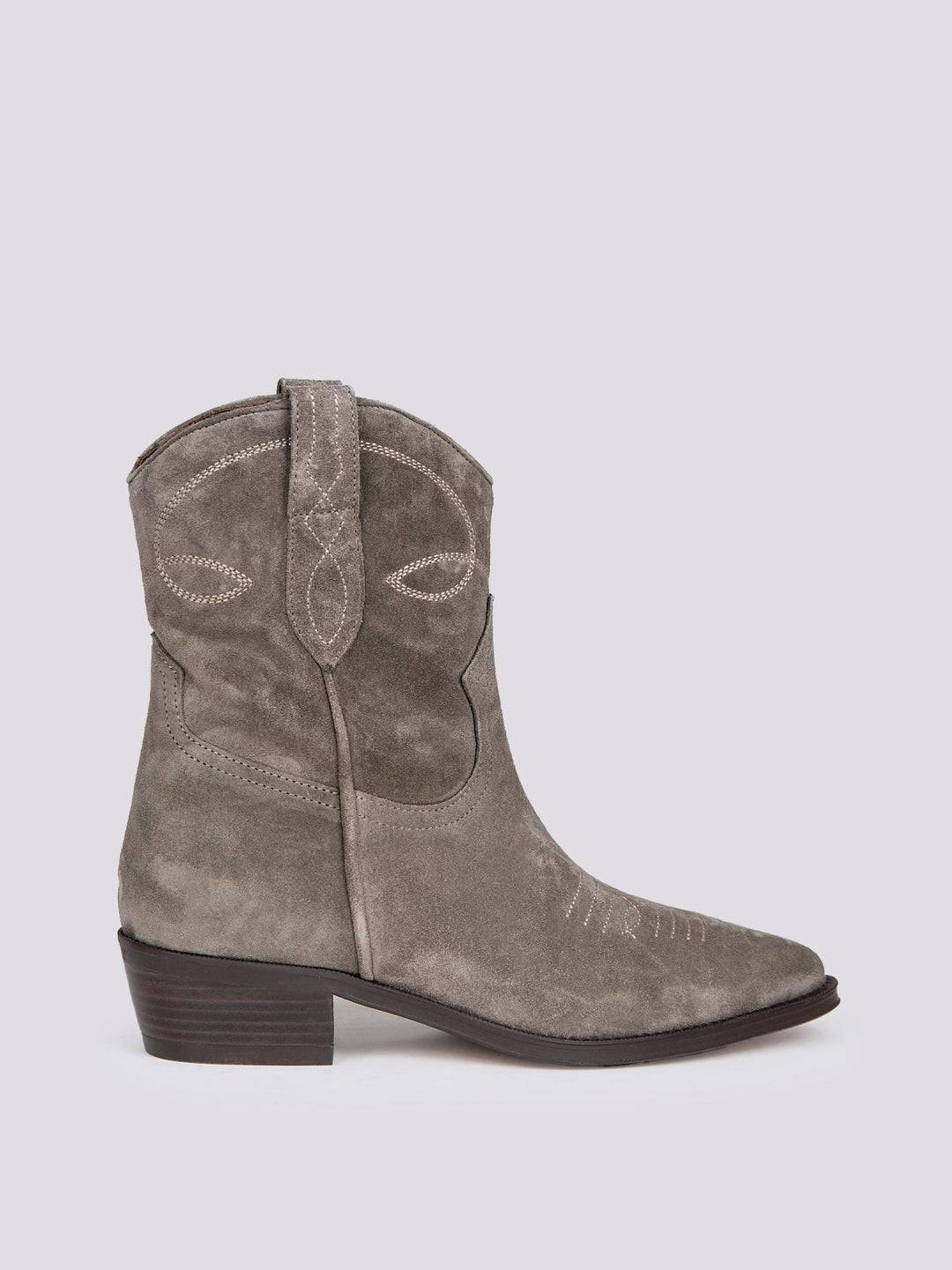 STIVALETTO TEXANO IN CAMOSCIO GRIGIO 2235 SILK TAIGA ALPE 