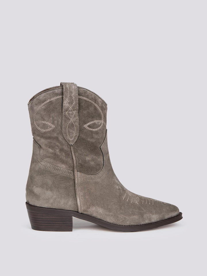 STIVALETTO TEXANO IN CAMOSCIO GRIGIO 2235 SILK TAIGA ALPE 