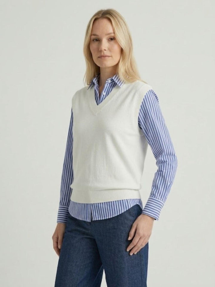 Gilet in maglina bianco 5113 BIANCO ANDREA MORANDO 