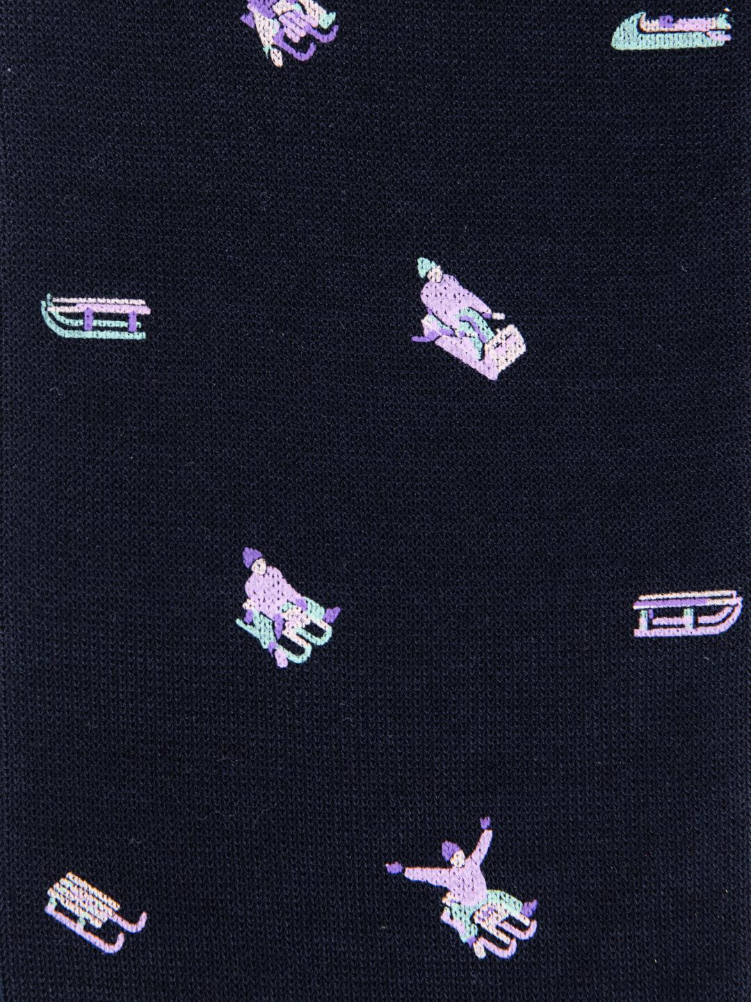 CALZA BLU MOTIVO SLITTINI 62196G BLUETTE RED 