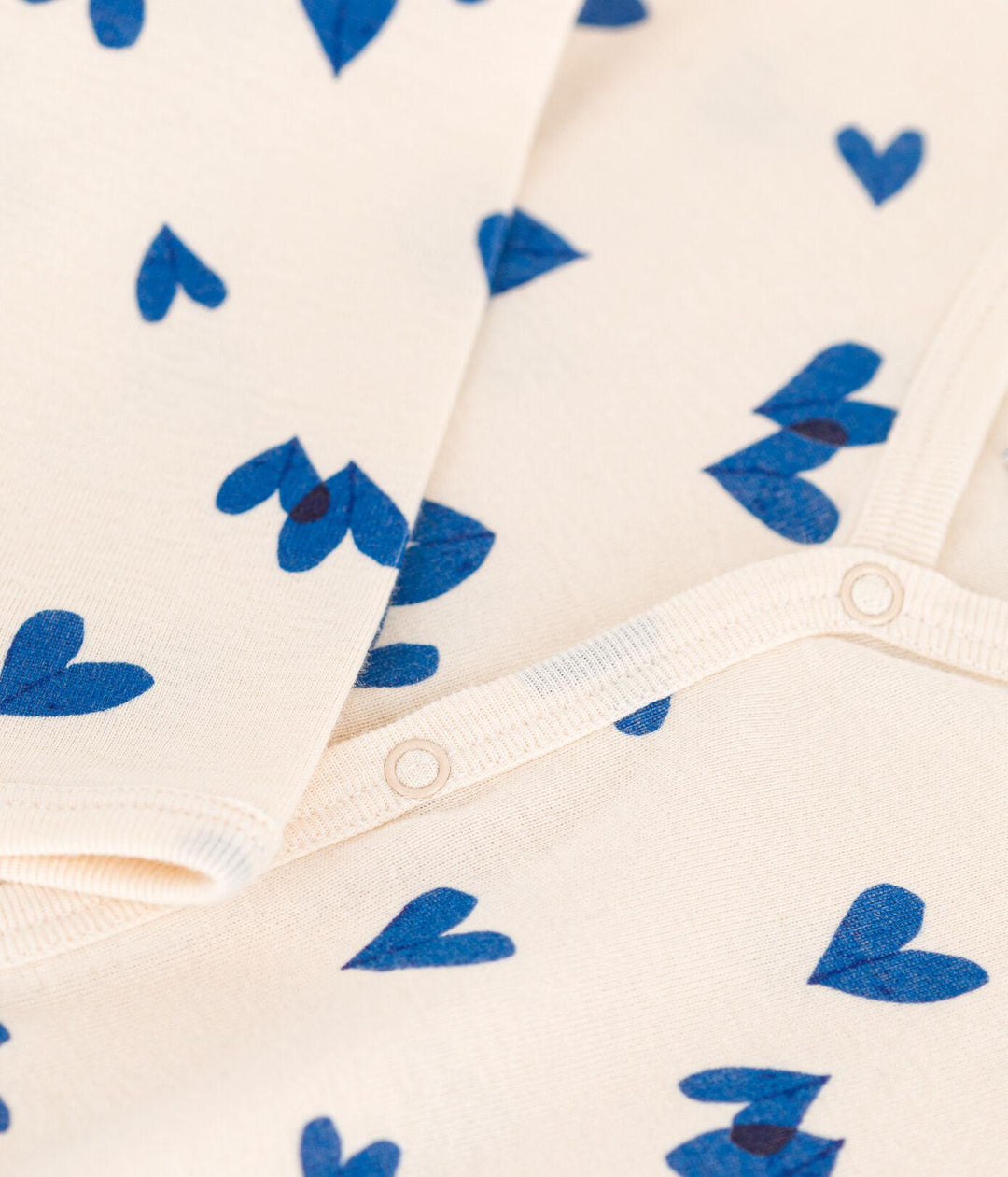 PIGIAMA BEBÈ CUORE BLU IN COTONE A083C 01 PETIT BATEAU 