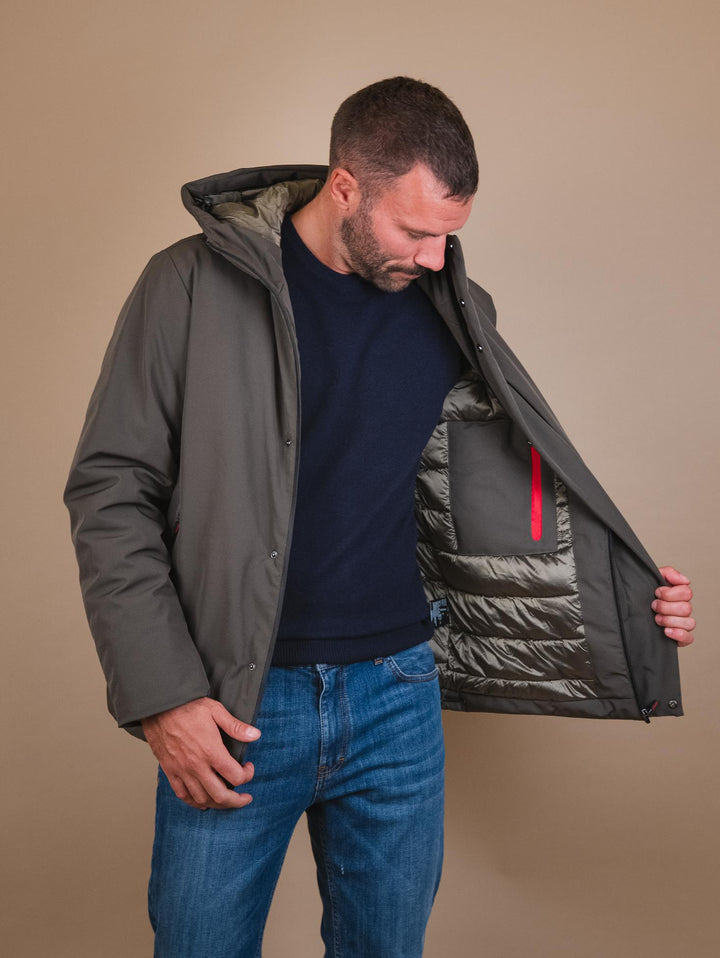 PARKA IMBOTTITO IN TESSUTO TECNICO VERDE VAUGHAN BKOL CANADIENS 