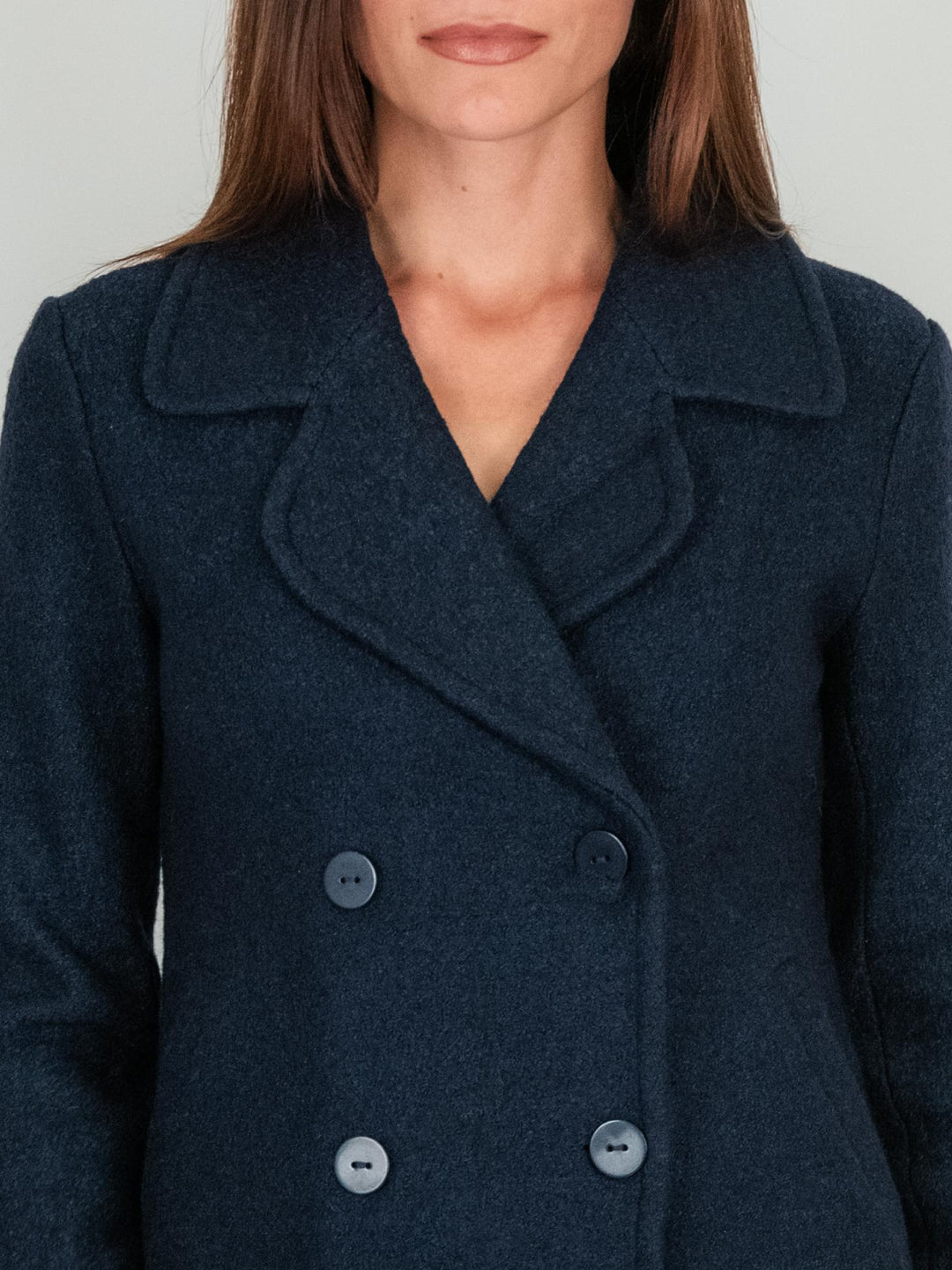 BLAZER DOPPIOPETTO IN LANA COTTA BLU 245C1183 304 ANDREA MORANDO 