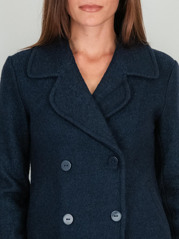 BLAZER DOPPIOPETTO IN LANA COTTA BLU 245C1183 304 ANDREA MORANDO 