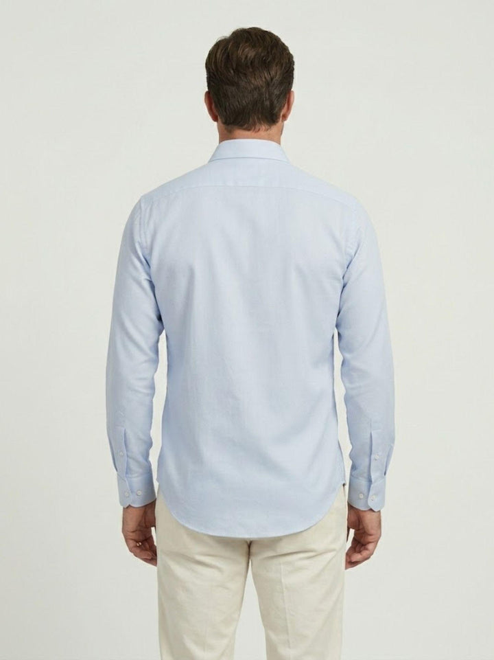 Camicia button down in cotone azzurra slim BARBADOS/SLIM/BD 3 ANDREA MORANDO 