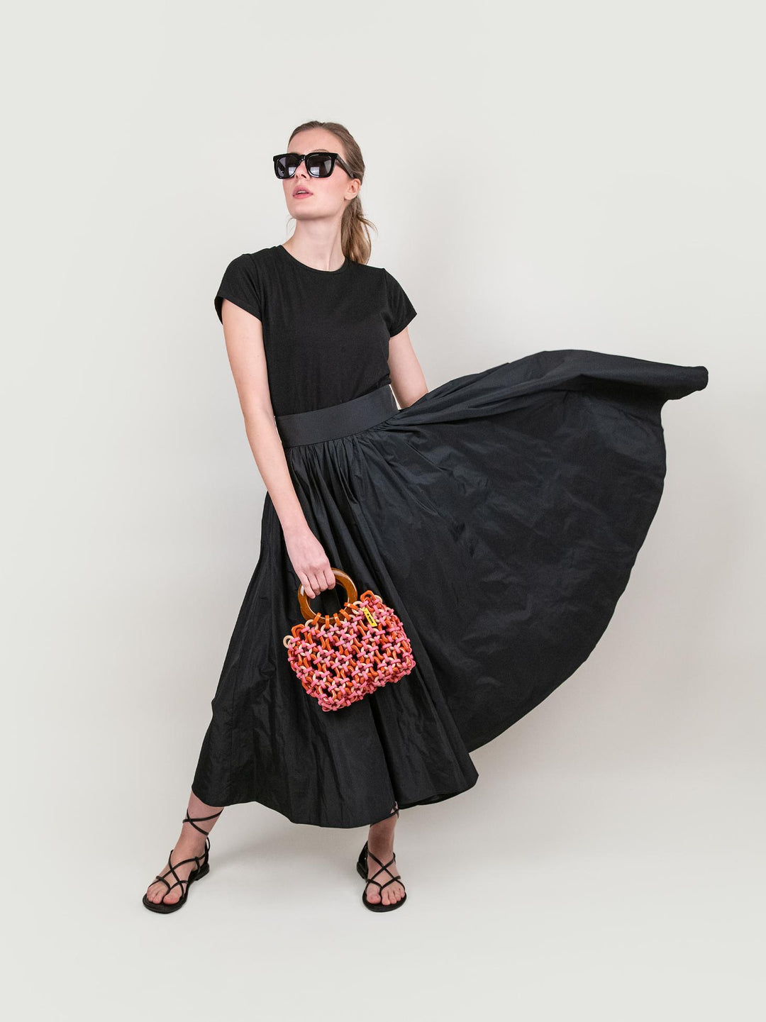 GONNA MIDI NERA 303567 NERO ANDREA MORANDO 