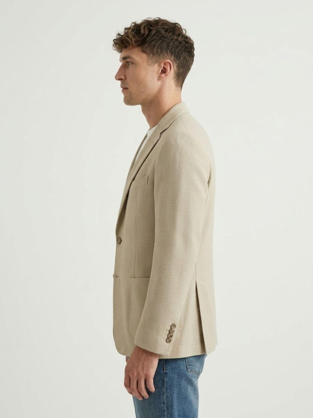 Blazer con microtrama beige M0002PL012M 2010 ANDREA MORANDO 
