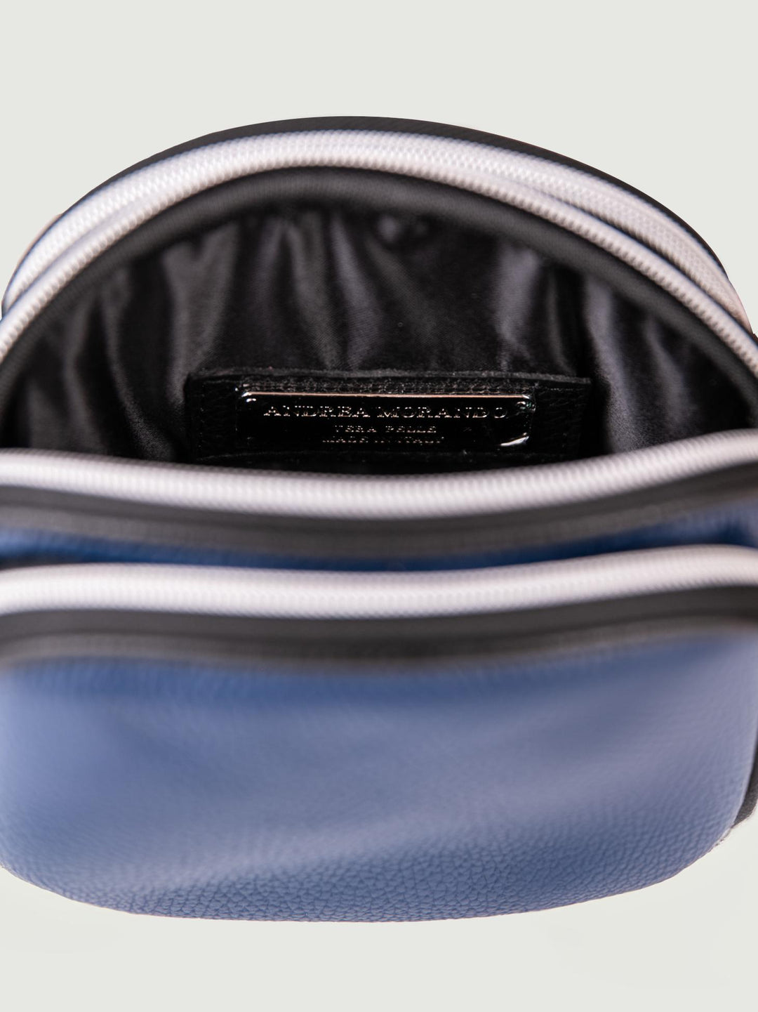 BORSA A TRACOLLA TRIS IN PELLE BLU TRIS BLU ANDREA MORANDO 