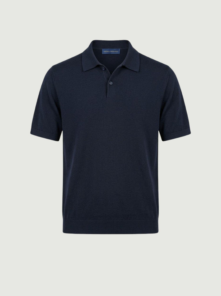 Polo in cotone extrafine navy 5048126 220 ANDREA MORANDO 