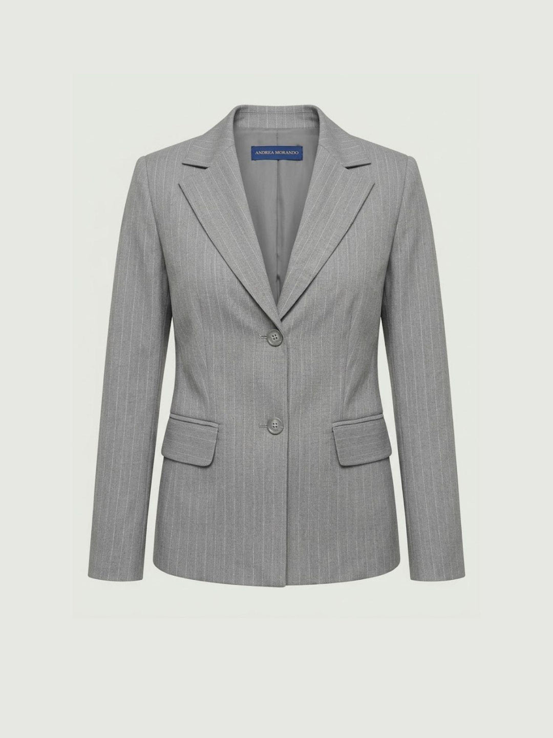 Blazer gessato con linea sagomata grigio perla 3914 PERLA ANDREA MORANDO 