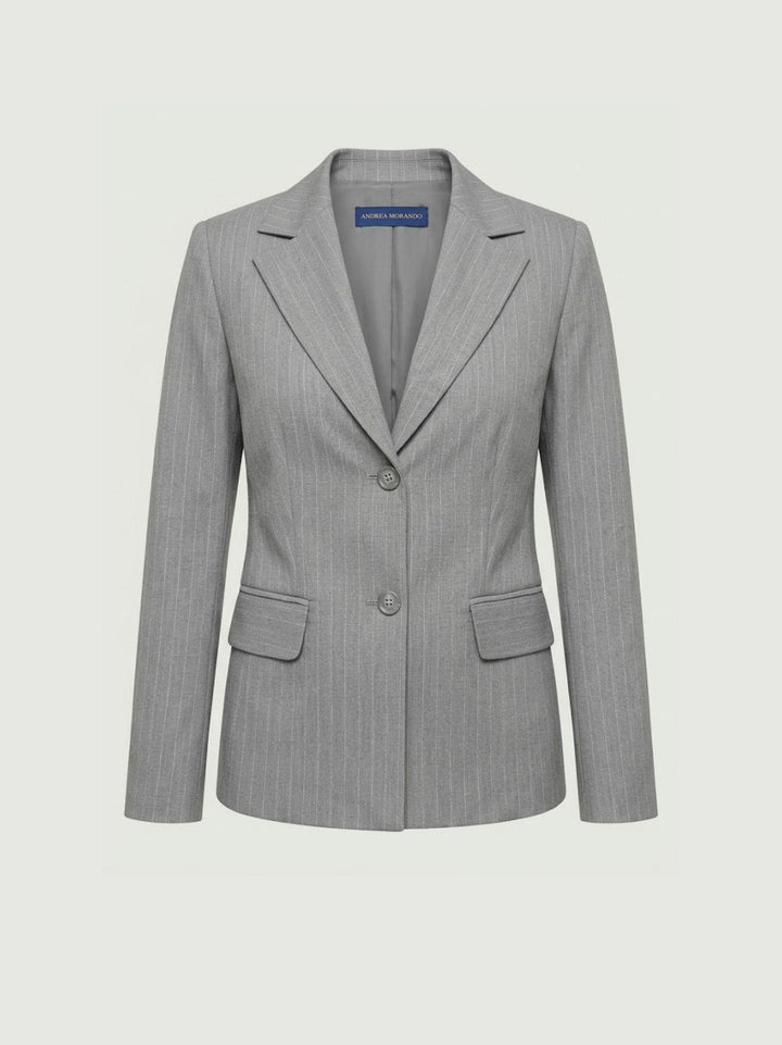Blazer gessato con linea sagomata grigio perla 3914 PERLA ANDREA MORANDO 