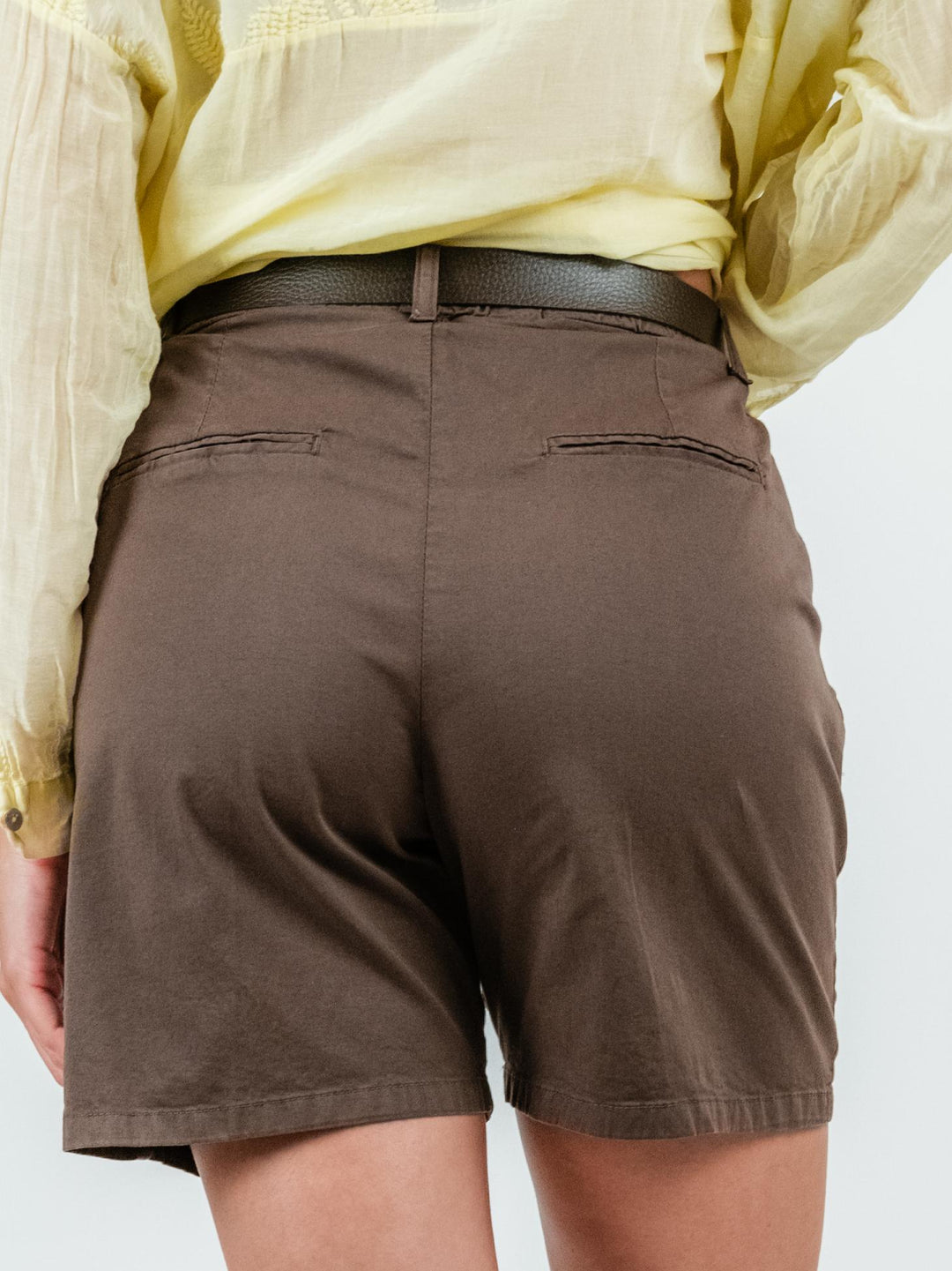 Bermuda in cotone cioccolato con cintura 81007CG CIOCCOLATO ANDREA MORANDO 