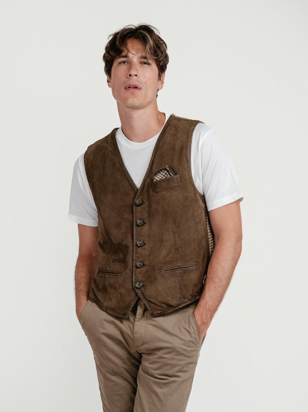 GILET LORRY IN PELLE SCAMOSCIATA JUNGLE LORRY 704 JACK LEATHER 