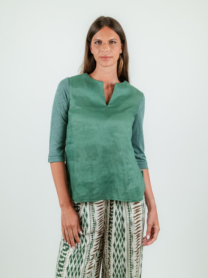 BLUSA IN LINO VERDE