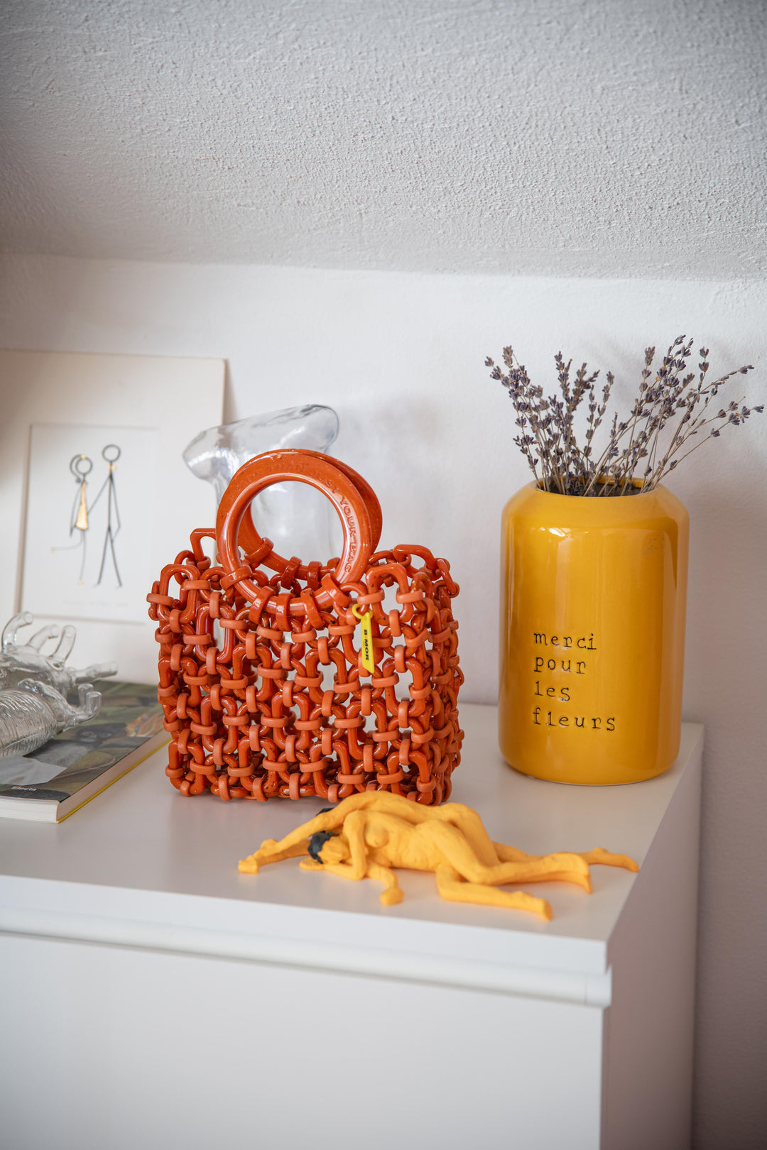 BORSA CON MANICI IN RESINA ARANCIONE "DOLL" DOLL MATTONE BIMOR 