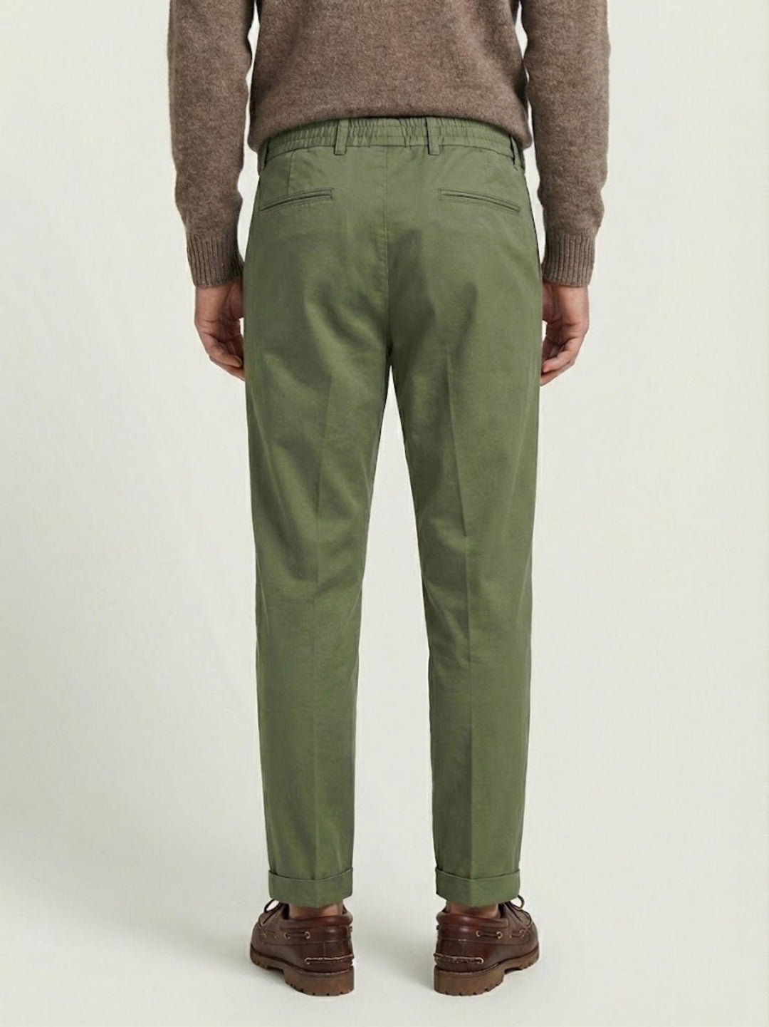 Pantalone con pinces in cotone salvia 7676GB SALVIA ANDREA MORANDO 