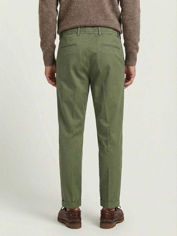 Pantalone con pinces in cotone salvia 7676GB SALVIA ANDREA MORANDO 