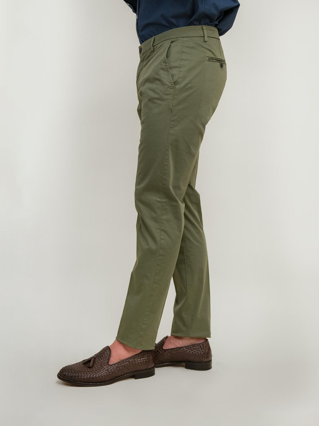 PANTALONE IN COTONE VERDE T83/STR 634 NOLAB 