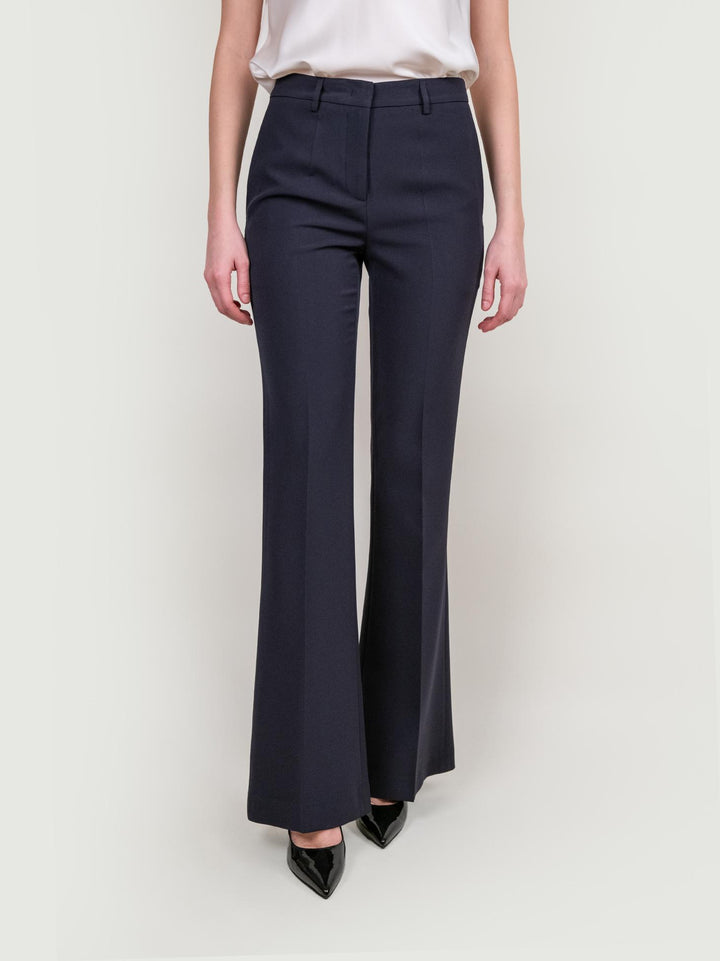 PANTALONE A ZAMPA IN TESSUTO BLU 313860 BLU ANDREA MORANDO 